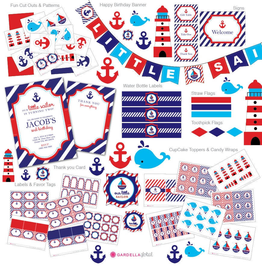 nautical birthday invitation nautical