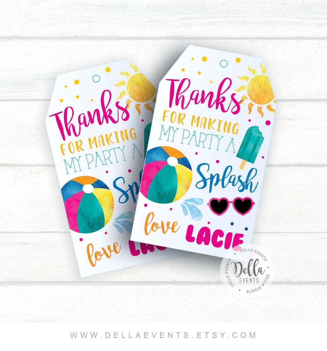 Pool Party Favor Tags Swimming Party Swim Printable Hanging - Etsy