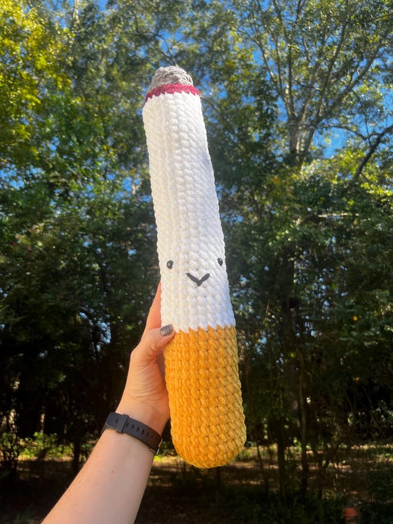 cigarette plush Jumbo Crochet Cigarette Plush (extra Large Cigarette Amigurumi), Cigarette  Pillow, Gag Gift, Funny, Gifts for Smokers, Dopamine Decor