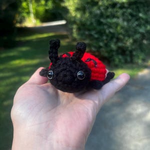 Crochet Lovebug, Ladybug Amigurumi, plushie insect