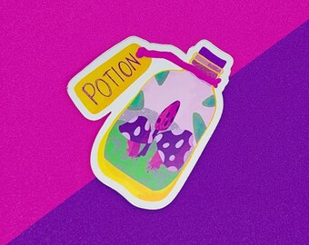 Psychedelic Mushroom Potion RPG Vinyl Sticker