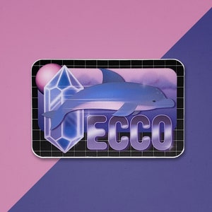 Ecco the Dolphin Sega Genesis Vaporwave Retro Vinyl Sticker
