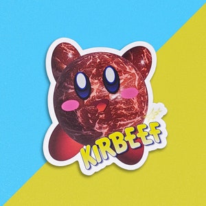 Adorable vinyle autocollant Kirby Kirbeef image 1