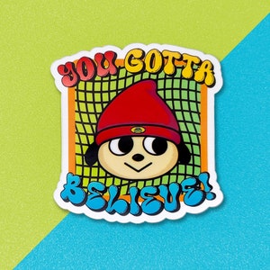 PaRappa the Rapper Playstation Retro Vinyl Sticker image 1