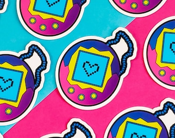 Tamagotchi Inspired Retro 90's Kid Aesthetic Matte Vinyl Sticker