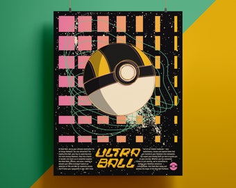 Ultra Ball Pokémon Advert Fanart Poster Print (8.5x11, 11x14)