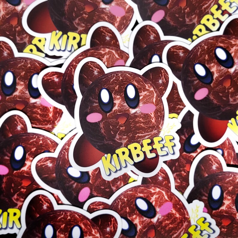 Adorable vinyle autocollant Kirby Kirbeef image 2