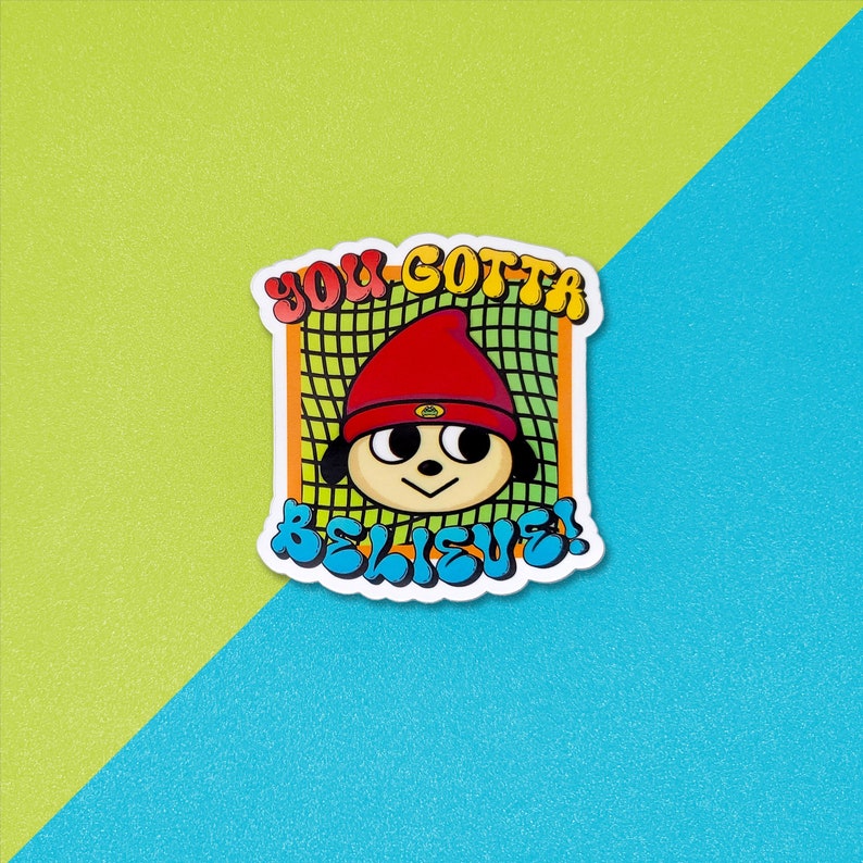 PaRappa the Rapper Playstation Retro Vinyl Sticker image 1