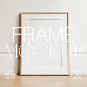 Frame Mat Mockup | Frame Mockup | Thin Wood Black White Frame | 3x4 12x16 | Shadow Frame Mockup | PSD Photoshop Mockup | Minimalist Modern
