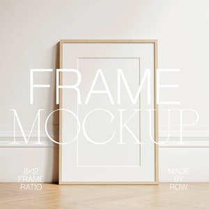 Rahmenmatte Mockup | Rahmen Mockup | Dünner Holz Schwarz Weißer Rahmen | 12x18 | Anpassbare Rahmen Mockup | PSD Photoshop Mockup | Minimalistisch Modern