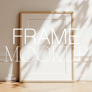 Frame Mat Mockup | Frame Mockup | Thin Wood Black White Frame | 3x4 12x16 | Shadow Frame Mockup | PSD Photoshop Mockup | Minimalist Modern