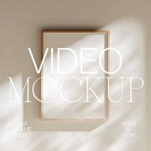 Video Mockup 3x4 12x16 Rahmen | Holzrahmen Mockup Animiert | Vertikaler Schattenrahmen-Overlay | PSD Photoshop Mockup | Minimaler Dünner Holzrahmen