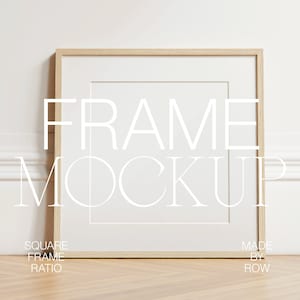 Frame Mat Square Mockup | Frame Mockup | Thin Wood Black White Frame | Customizable Frame Mockup | PSD Photoshop Mockup | Minimalist Modern