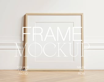 Frame Mat Square Mockup | Frame Mockup | Thin Wood Black White Frame | Customizable Frame Mockup | PSD Photoshop Mockup | Minimalist Modern