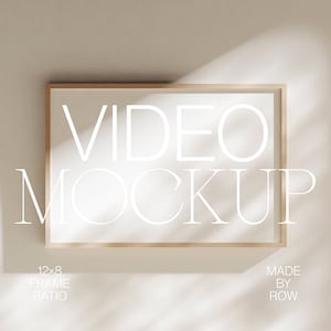Rahmen Mockup Video | Holzrahmen Mockup Animiert | Horizontaler Rahmen Schatten Overlay | 3x2 | PSD Photoshop Mockup | Minimaler dünner Holzrahmen