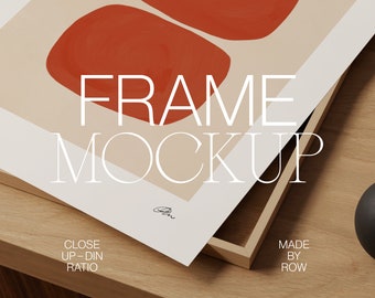 Close Up Frame Mockup | Frame on the Table | Frame Mockup Flat Lay DIN A A4 | Lying Frame Mockup | PSD Photoshop Mockup | Minimalist Modern