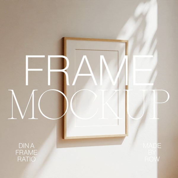 Frame Mat Mockup | DIN A4 A2 | Frame Mockup | Thin Wood Black White Frame | Shadow Frame Mockup | PSD Photoshop Mockup | Minimalist Modern