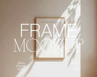 Frame Mat Mockup | DIN A4 A2 | Frame Mockup | Thin Wood Black White Frame | Shadow Frame Mockup | PSD Photoshop Mockup | Minimalist Modern