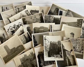 30 Vintage Black & white photos buildings 1960's, journalling, ephemera