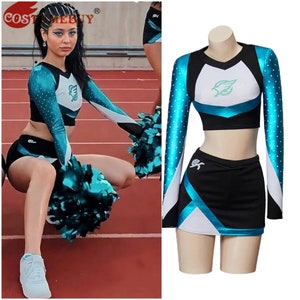 Delivery After Halloween - Euphoria Cheerleader Costume, Uniform Euphoria Maddy Outfit Crop Top with Mini Skirt Set School, Musical Sports