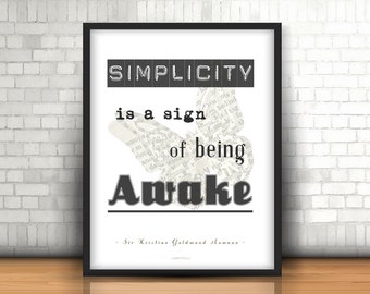 Printable Poster "Simplicity is..." - 50x70 cm - Digital Poster, Quotes, Quote, Wall decor, Artwork, Positive Outlook, Positive Thoughts