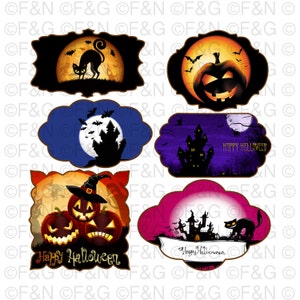 タグ - エティシェット「ハロウィン」、グラフィッシュ ディジタル、ズッチェ、ハロウィン、クラフト、スクラップブッキング、カルトナージュ - パック 1