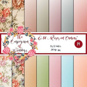 Stare róże na płótnie-Carta Digitale, Craft, Carte per Scrapbooking, Scrapbooking, kartonaż, Sfondi, Papercraft, Romantico, Rose, Shabby