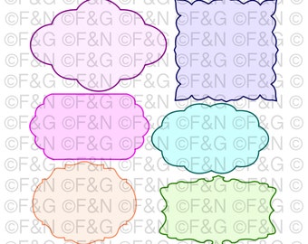 Digital TAGS - LABELS - Digital Graphics, Craft, Papercraft, Scrapbooking, Cartonnage, Notes, Invitations, Decorations, Tag - PACK 4