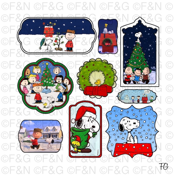 peanuts christmas labels