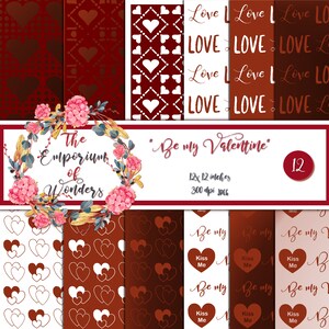 Bądź moją Walentynką - Carta Digitale, Craft, Carte per Scrapbook, Scrapbooking, Cartonnage, Sfondi, Papercraft, San Valentino, Romantico, Amore