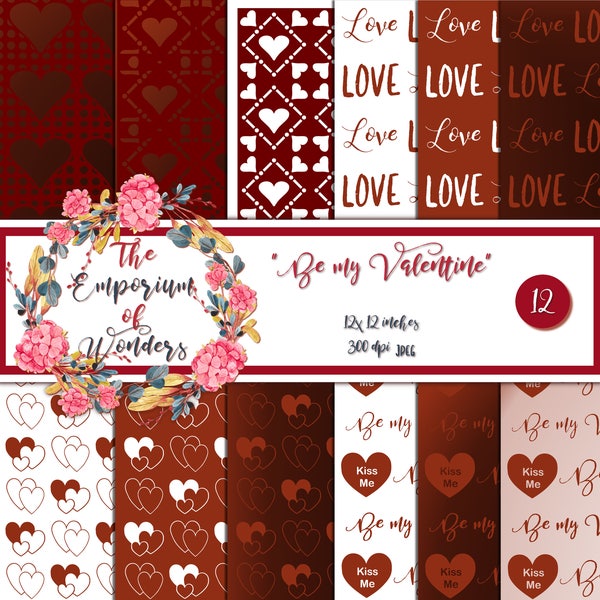 Be my Valentine - papier numérique, artisanat, papier scrapbooking, Scrapbooking, Cartonnage, fond, fournitures, la Saint-Valentin, romantique, amour