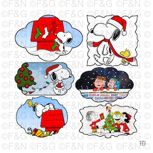 TAG - Etichette NATALIZIE dei PEANUTS, Gafiche Digitali, Natale, Inverno, Peanuts, Snoopy, Craft, Scrapbooking, Biglietti, Feste - Pack 2
