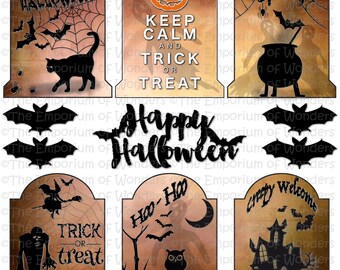 TAG - Etichette "HALLOWEEN", Grafiche Digitali, Zucche, Halloween, Craft, Scrapbooking, Cartonnage - PACK 3