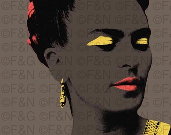 FRIDA - Printable Poster - 25x40 cm, A3, A4, Warhol, Pop Art, Portrait, Mexican Artist, Wall decor, Digital Poster, Artwork - FK4