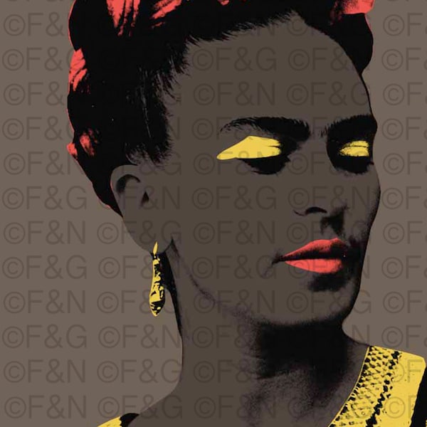 FRIDA - Printable Poster - 25x40 cm, A3, A4, Warhol, Pop Art, Portrait, Mexican Artist, Wall decor, Digital Poster, Artwork - FK4