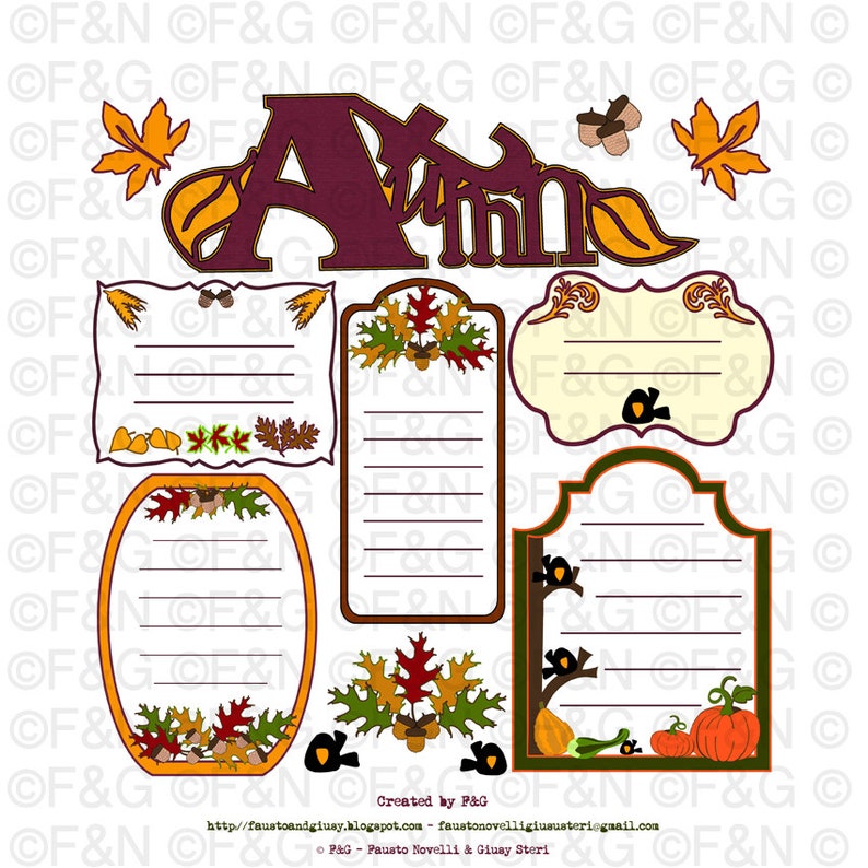 Country AUTUMN Tags Labels, Digital Graphics, Craft, Papercraft, Scrapbooking, Cartonnage, Notes, Invitations, Favors, Decorations, Fall image 2