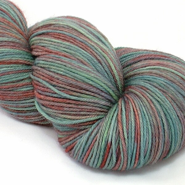 Hand dyed yarn - Superwash Merino Cashmere Nylon Fingering Weight 100g MCN Sock 435 - Rusty Old Ute