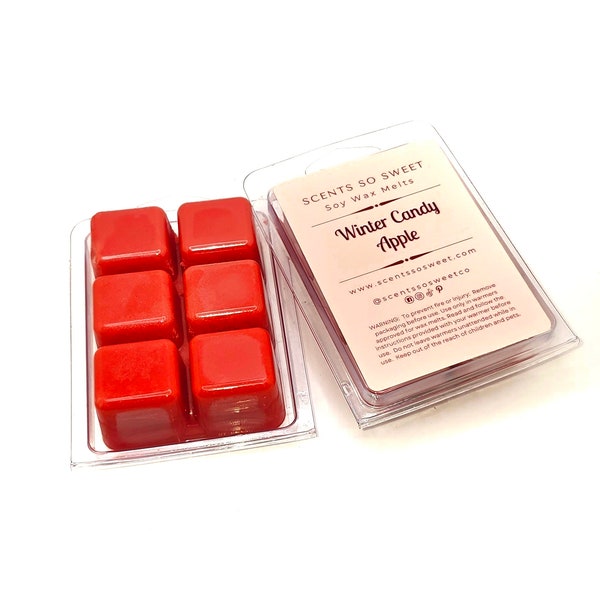 Winter Candy Apple Scented Soy Wax Melt | Hand-Poured | Long Lasting | Strongly Scented | Skin Safe | Non Toxic Wax Tarts