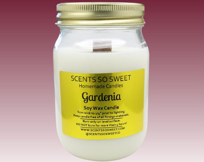 Gardenia Soy Wax Jar Candle with Wood Wick