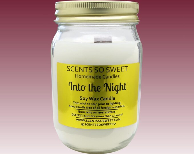 Into the Night Soy Wax Jar Candle with Wood Wick