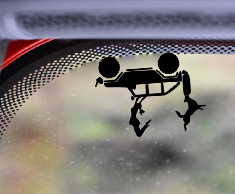 Dog and Girl Falling From Jeep Decal for Windshield Etsy