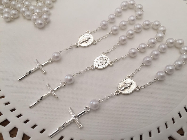 30 Baptism Favors ivory off white faux pearls/baptism favors/ communion favor /Christening Favors/ Recuerdos de Bautizo /ivory color pearls image 5