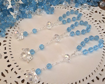 30 pcs Angel  baptism favors/ blue communion favors/ recuerditos para bautizo / finger rosaries/ christening favors / communion favors