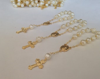 25pc baptism favors ivory color Gold plated / christening favors/ recuerdos de bautismo/ baptism favor/ communion favor