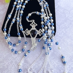 Wedding lasso "wedding by the Sea"/ lasso de boda "boda junto al mar"/ blue pearls wedding lasso/ Swarovski and Preciosa Pearls