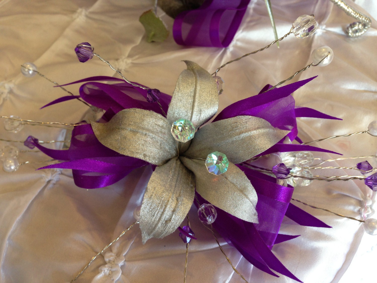 Purple wedding bouquet / Ramo de quince./ Etsy