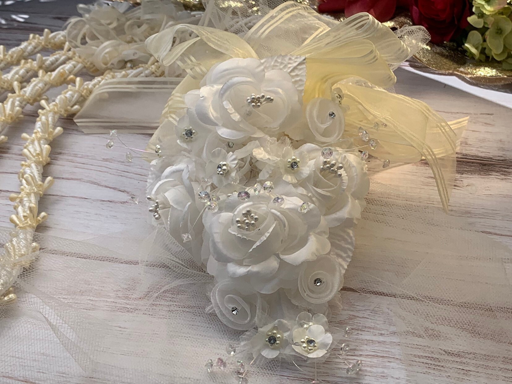 White Wedding Lasso Rope – Lazo De Boda, Flower Wedding Cord For Ceremony