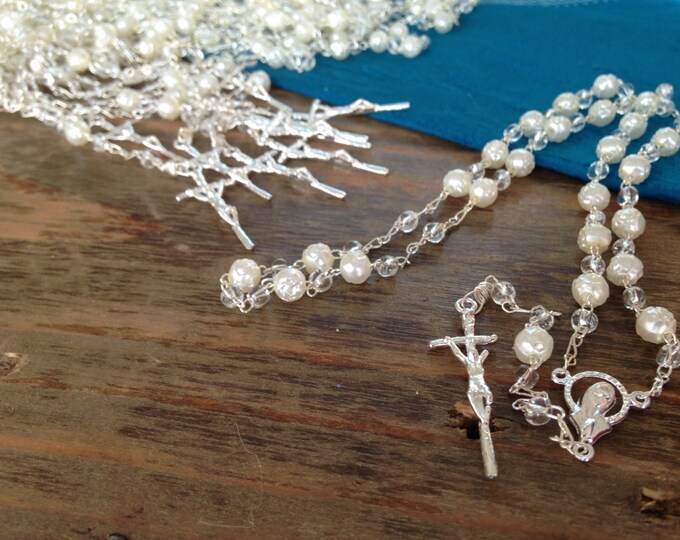 12pc Full Size Rosary Baptism Favors/ Comunion Favors/ Recuerdos De