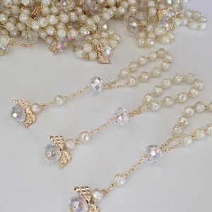 12 pcs Angel  baptism favors/ ivory communion favors/ recuerdos de bautizo / finger rosaries/ christening favors /recuerditos de comunion