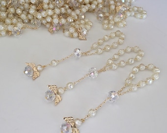 25 pcs Angel baptism favors/ ivory communion favors/ recuerdos de bautizo / finger rosaries/ christening favors / communion favors